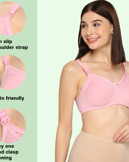 Evamomies Women's Full Cup Non Padded Feeding Bra | Nursing Bra | Maternity Bra
