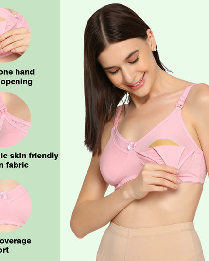 Evamomies Women's Full Cup Non Padded Feeding Bra | Nursing Bra | Maternity Bra
