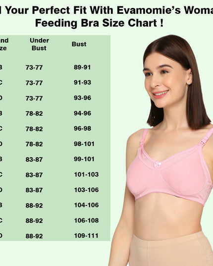 Evamomies Women's Full Cup Non Padded Feeding Bra | Nursing Bra | Maternity Bra
