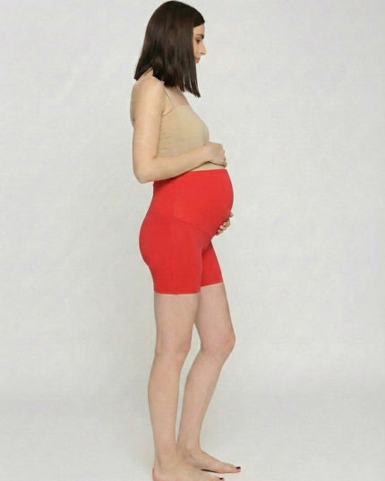 Evamomies Women's High Waist & Mid-Thigh Cotton Lycra Maternity Shorts|Pregnancy Panty|Maternity Panties Over The Belly  for the Pre & Post Pregnancy (Pack Of 3)