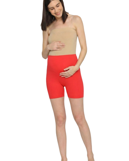 Evamomies Women's High Waist & Mid-Thigh Cotton Lycra Maternity Shorts|Pregnancy Panty|Maternity Panties Over The Belly  for the Pre & Post Pregnancy (Pack Of 3)