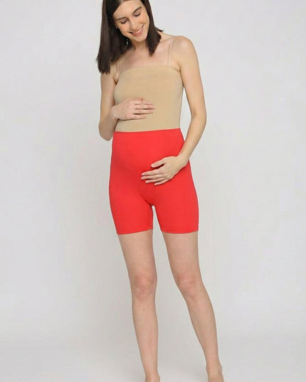 Evamomies Women's High Waist & Mid-Thigh Cotton Lycra Maternity Shorts|Pregnancy Panty|Maternity Panties Over The Belly  for the Pre & Post Pregnancy (Pack Of 3)