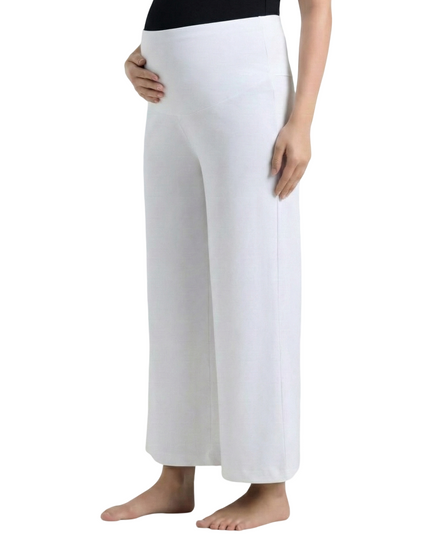 Evamomies Women's Cotton Lycra Regular Fit Maternity Palazzo for Pregnant Women Pre & Post Pregnancy