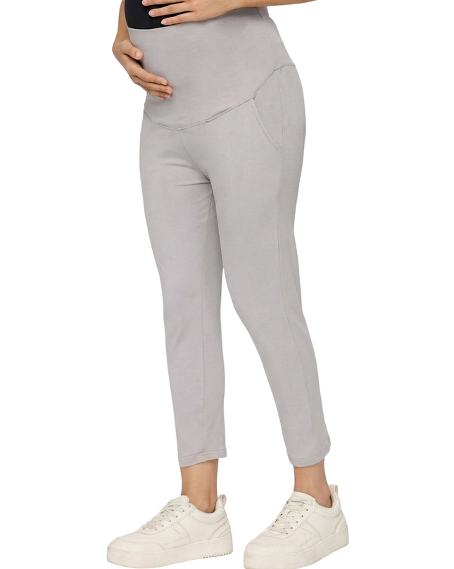 Evamomies Women's Cotton Lycra Maternity Leggings for Pregnant Women Pre & Post Pregnancy
