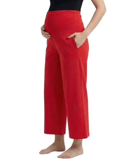 Evamomies Women's Cotton Lycra Regular Fit Maternity Palazzo for Pregnant Women Pre & Post Pregnancy