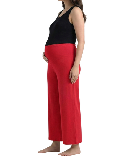 Evamomies Women's Cotton Lycra Regular Fit Maternity Palazzo for Pregnant Women Pre & Post Pregnancy