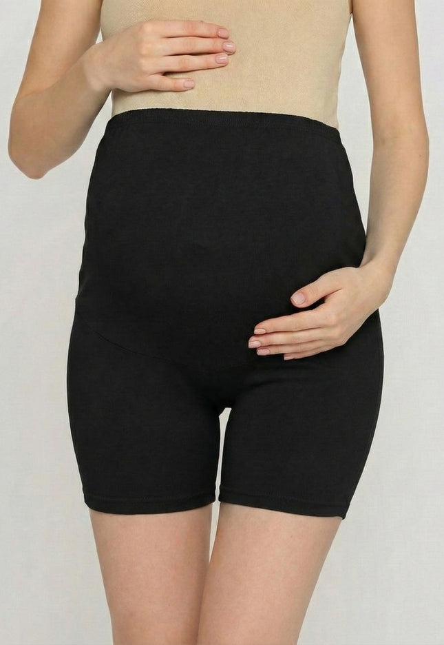 Evamomies Women's High Waist & Mid-Thigh Cotton Lycra Maternity Shorts|Pregnancy Panty|Maternity Panties Over The Belly  for the Pre & Post Pregnancy