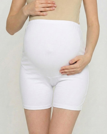Evamomies Women's High Waist & Mid-Thigh Cotton Lycra Maternity Shorts|Pregnancy Panty|Maternity Panties Over The Belly  for the Pre & Post Pregnancy (Pack Of 1)