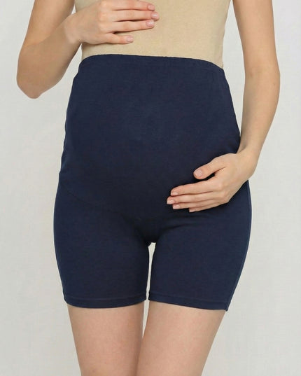 Evamomies Cotton Lycra Maternity Shorts Over The Belly for Pregnant Women for Pre & Post Pregnancy (Pack Of 1)