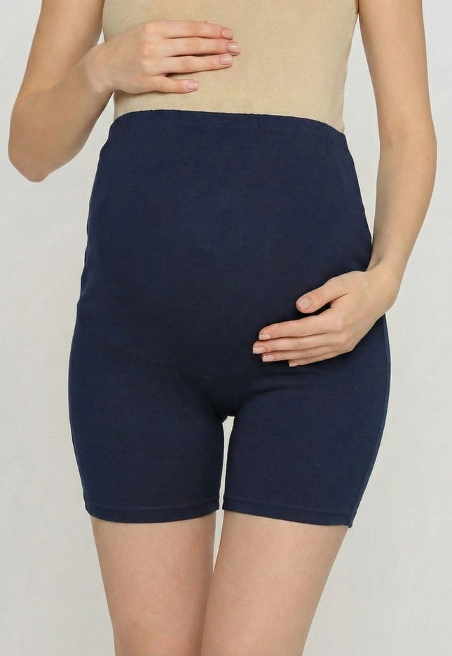 Evamomies Cotton Lycra Maternity Shorts Over The Belly for Pregnant Women for Pre & Post Pregnancy (Pack Of 1)