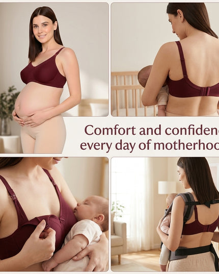 Evamomies Women's Full Cup Non Padded Feeding Bra | Nursing Bra | Maternity Bra (Pack Of 3).