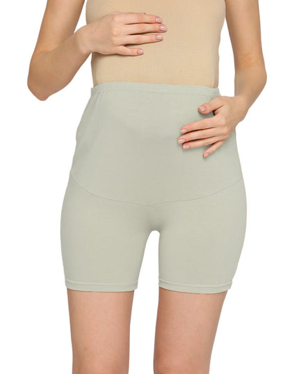 Evamomies Cotton Lycra Maternity Shorts Over The Belly for Pregnant Women for Pre & Post Pregnancy (Pack Of 1)