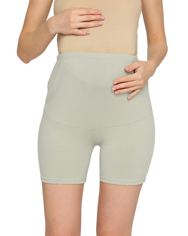 Evamomies Cotton Lycra Maternity Shorts Over The Belly for Pregnant Women for Pre & Post Pregnancy (Pack Of 1)
