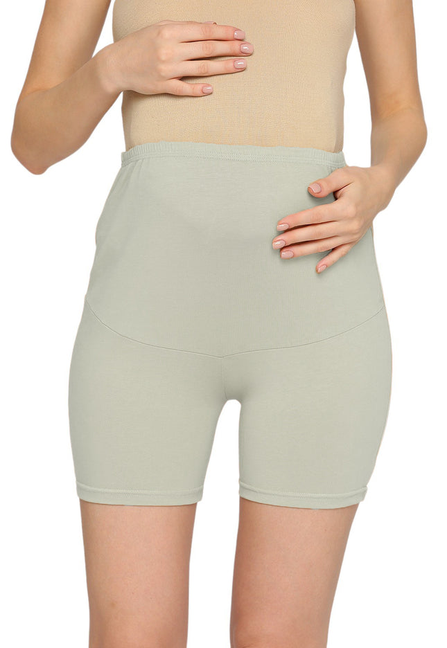 Evamomies Cotton Lycra Maternity Shorts Over The Belly for Pregnant Women for Pre & Post Pregnancy (Pack Of 1)