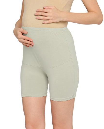 Evamomies Cotton Lycra Maternity Shorts Over The Belly for Pregnant Women for Pre & Post Pregnancy (Pack Of 1)