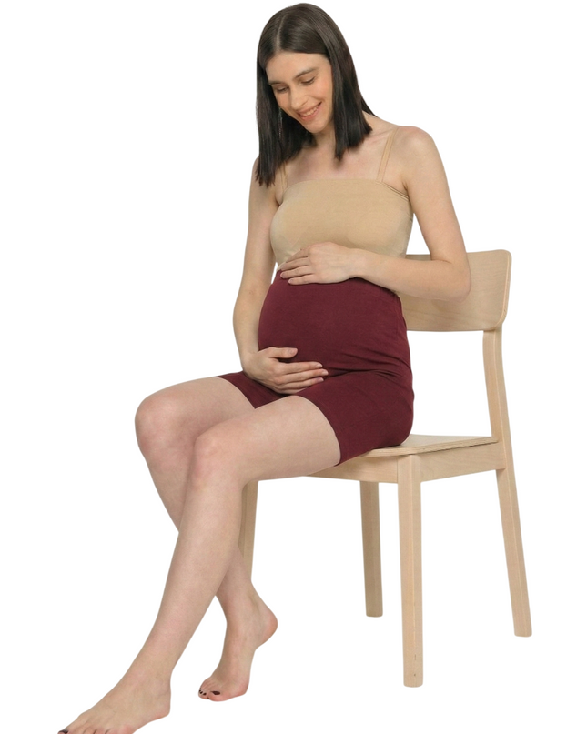 Evamomies Women's High Waist & Mid-Thigh Cotton Lycra Maternity Shorts|Pregnancy Panty|Maternity Panties Over The Belly  for the Pre & Post Pregnancy (Pack Of 3)