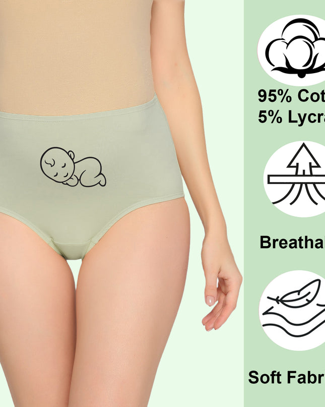 Evamomies Women's High Waist Soft Comfy Cotton Lycra Maternity Panty | Pregnancy Panty | Maternity Panties (Pack of 3)