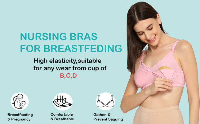 Evamomies Women's Full Cup Non Padded Feeding Bra | Nursing Bra | Maternity Bra (Pack Of 3)