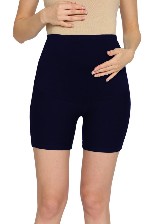 Evamomies Cotton Lycra Maternity Shorts Over The Belly for Pregnant Women for Pre & Post Pregnancy (Pack Of 1)
