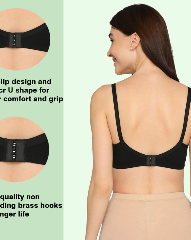 Evamomies Women's Full Cup Non Padded Feeding Bra | Nursing Bra | Maternity Bra (Pack Of 3)