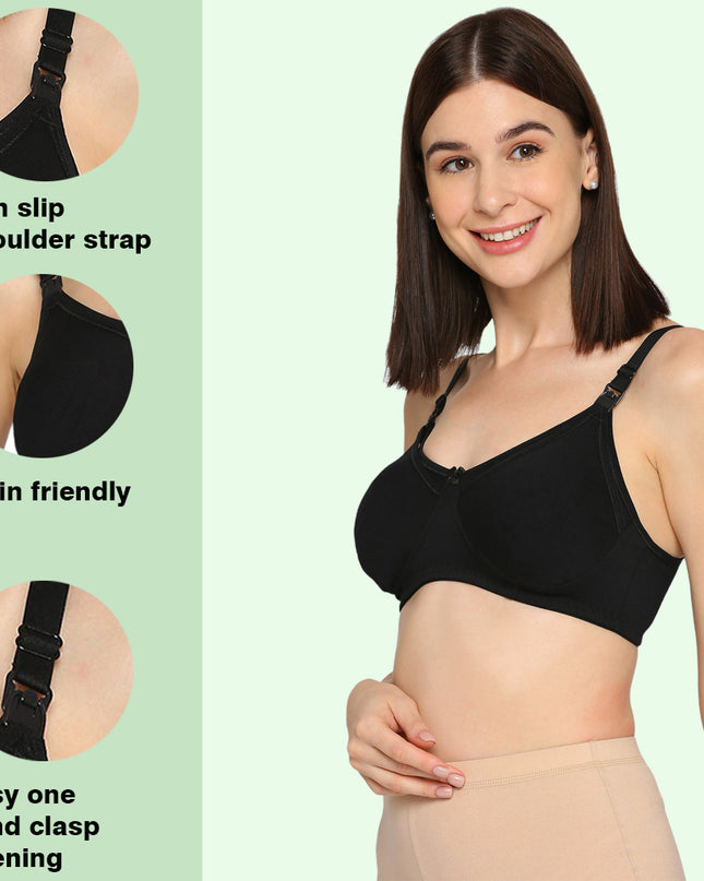 Evamomies Women's Full Cup Non Padded Feeding Bra | Nursing Bra | Maternity Bra (Pack Of 3)