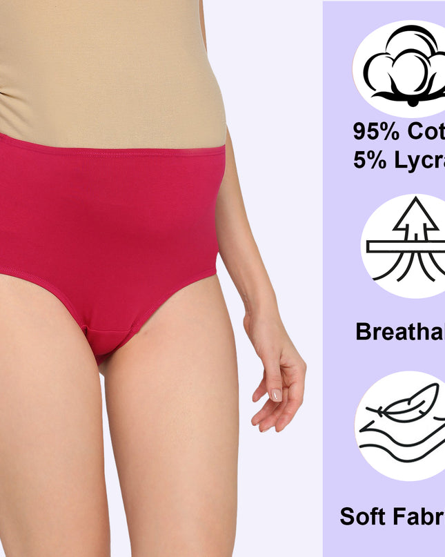 Evamomies Women's High Waist Soft Comfy Cotton Lycra Maternity Panty | Pregnancy Panty | Maternity Panties (Pack of 1)