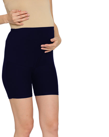 Evamomies Cotton Lycra Maternity Shorts Over The Belly for Pregnant Women for Pre & Post Pregnancy (Pack Of 1)