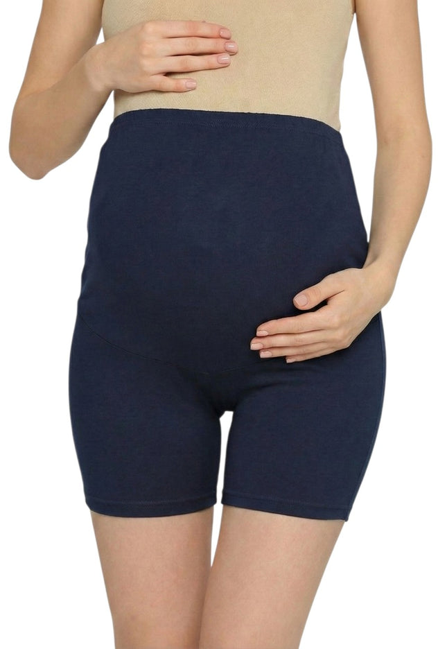 Evamomies Cotton Lycra Maternity Shorts Over The Belly for Pregnant Women for Pre & Post Pregnancy (Pack Of 1)