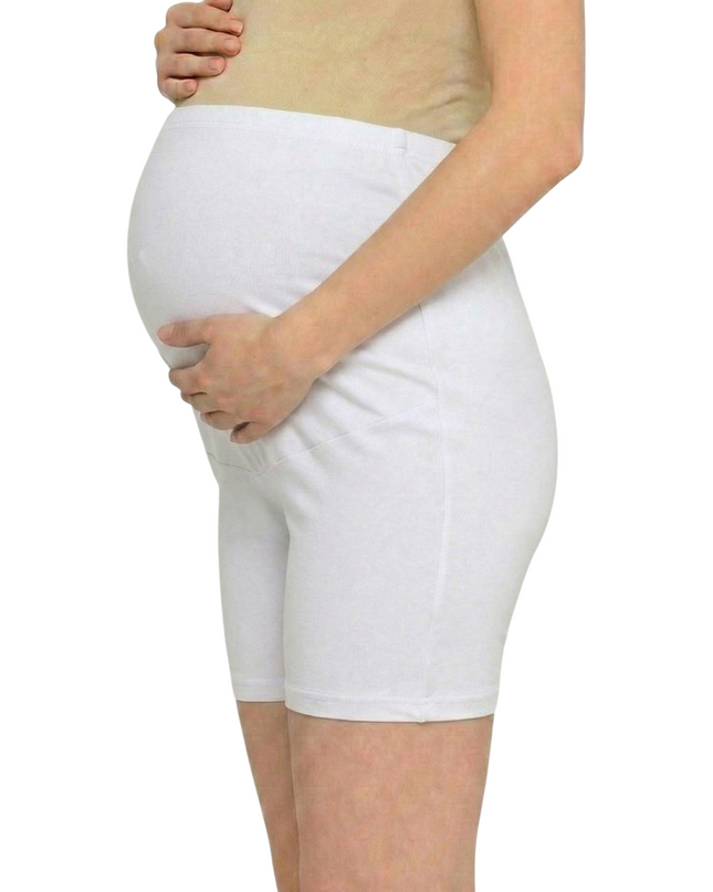 Evamomies Women's High Waist & Mid-Thigh Cotton Lycra Maternity Shorts|Pregnancy Panty|Maternity Panties Over The Belly  for the Pre & Post Pregnancy (Pack Of 3)