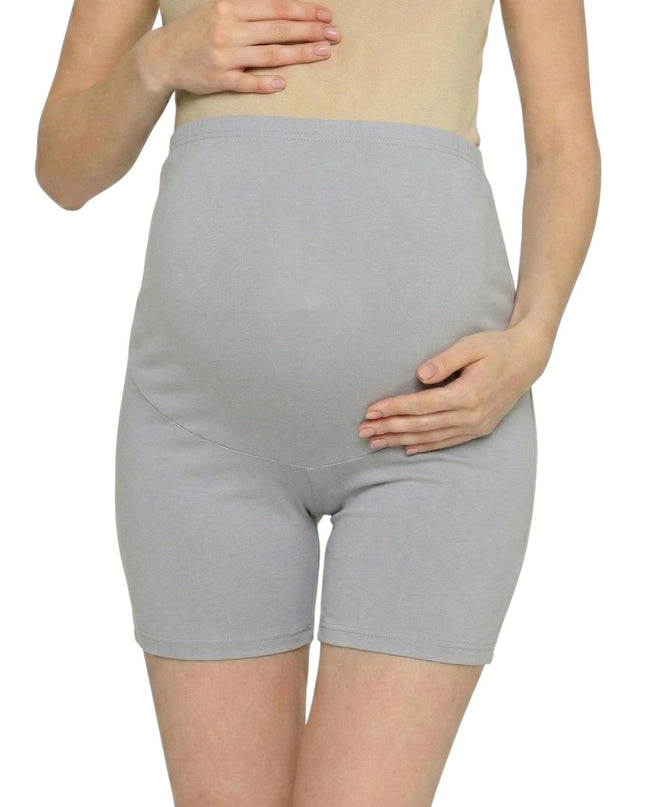 Evamomies Cotton Lycra Maternity Shorts Over The Belly for Pregnant Women for Pre & Post Pregnancy (Pack Of 1)