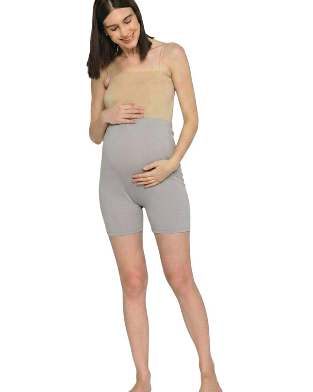 Evamomies Cotton Lycra Maternity Shorts Over The Belly for Pregnant Women for Pre & Post Pregnancy (Pack Of 1)