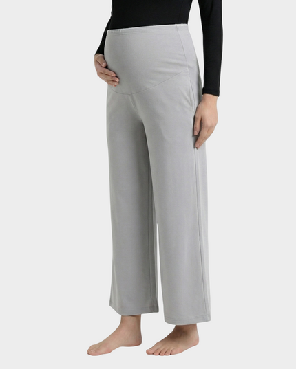 Evamomies Women's Cotton Lycra Regular Fit Maternity Palazzo for Pregnant Women Pre & Post Pregnancy