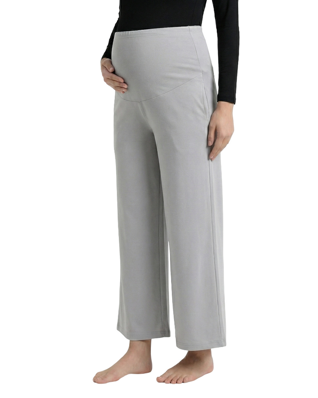 Evamomies Women's Cotton Lycra Regular Fit Maternity Palazzo for Pregnant Women Pre & Post Pregnancy