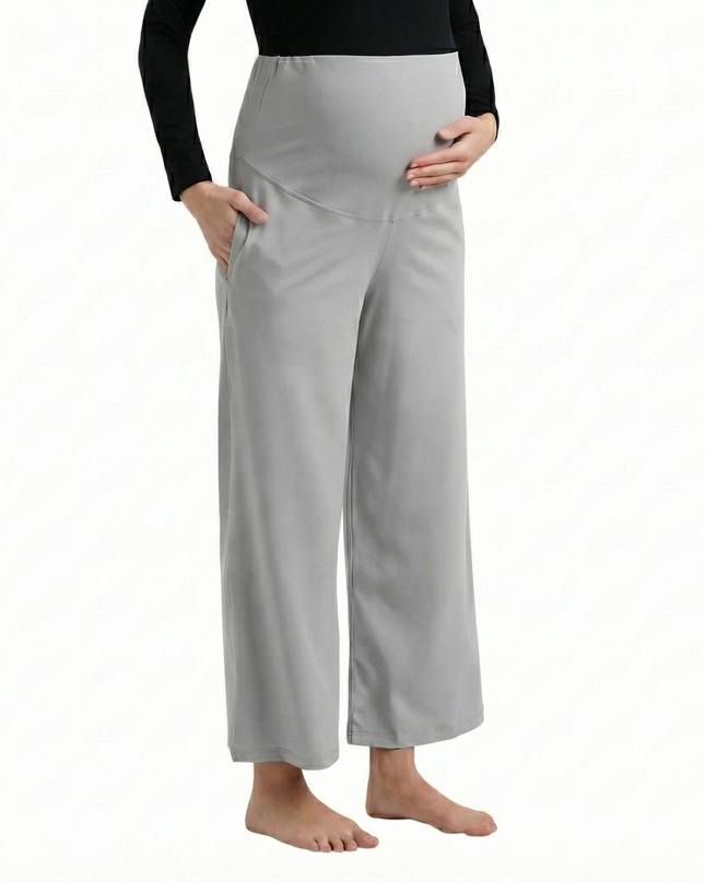 Evamomies Women's Cotton Lycra Regular Fit Maternity Palazzo for Pregnant Women Pre & Post Pregnancy