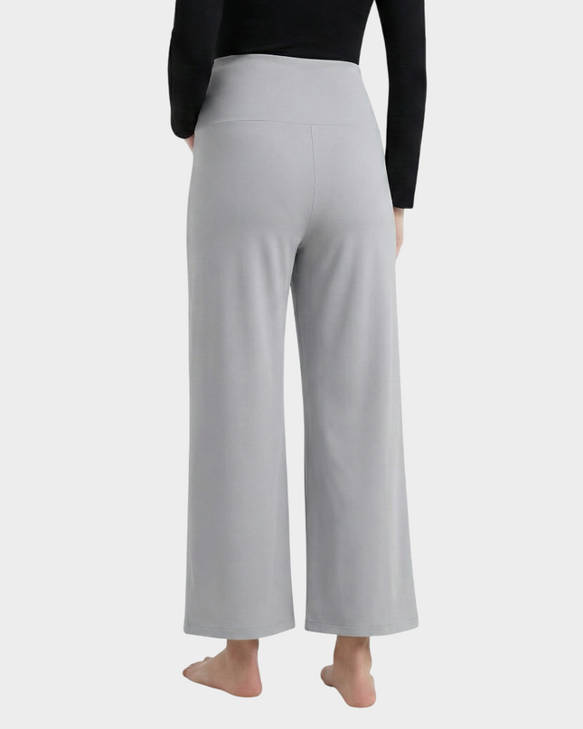 Evamomies Women's Cotton Lycra Regular Fit Maternity Palazzo for Pregnant Women Pre & Post Pregnancy