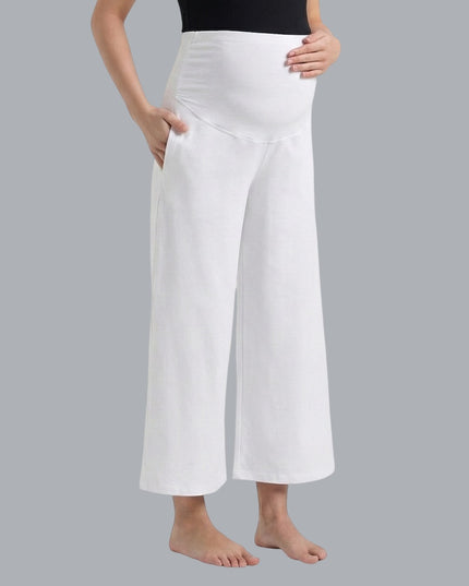 Evamomies Women's Cotton Lycra Regular Fit Maternity Palazzo for Pregnant Women Pre & Post Pregnancy