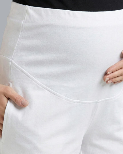 Evamomies Women's Cotton Lycra Regular Fit Maternity Palazzo for Pregnant Women Pre & Post Pregnancy