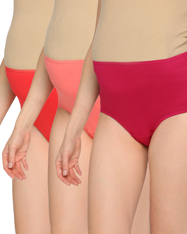 Evamomies Women's High Waist Soft Comfy Cotton Lycra Maternity Panty | Pregnancy Panty | Maternity Panties (Pack of 3)