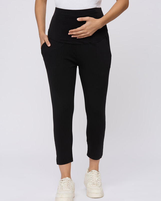Evamomies Women's Cotton Lycra Maternity Leggings for Pregnant Women Pre & Post Pregnancy