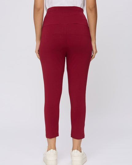 Evamomies Women's Cotton Lycra Maternity Leggings for Pregnant Women Pre & Post Pregnancy