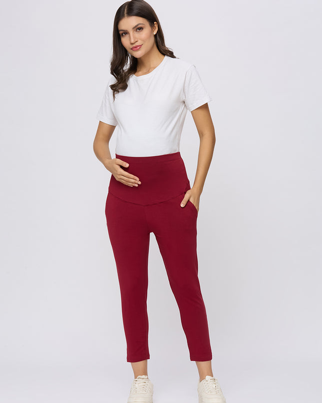 Evamomies Women's Cotton Lycra Maternity Leggings for Pregnant Women Pre & Post Pregnancy