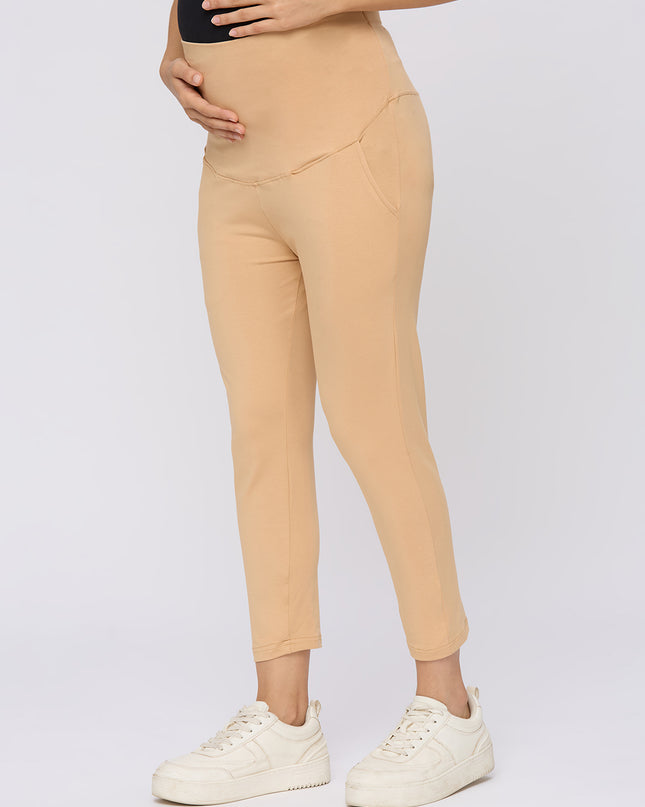 Evamomies Women's Cotton Lycra Maternity Leggings for Pregnant Women Pre & Post Pregnancy