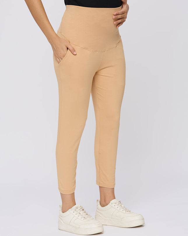 Evamomies Women's Cotton Lycra Maternity Leggings for Pregnant Women Pre & Post Pregnancy