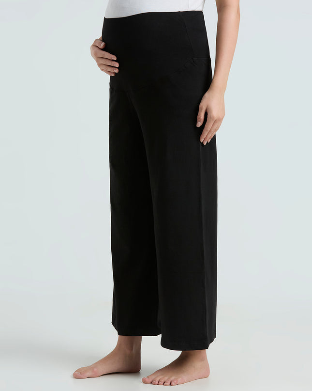 Evamomies Women's Cotton Lycra Regular Fit Maternity Palazzo for Pregnant Women Pre & Post Pregnancy