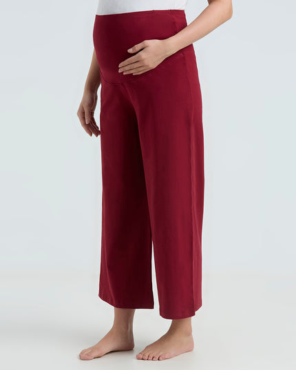 Evamomies Women's Cotton Lycra Regular Fit Maternity Palazzo for Pregnant Women Pre & Post Pregnancy
