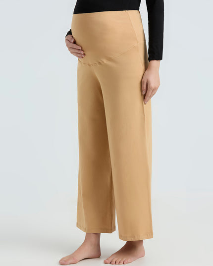 Evamomies Women's Cotton Lycra Regular Fit Maternity Palazzo for Pregnant Women Pre & Post Pregnancy