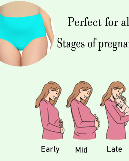 Evamomies Women's High Waist Soft Comfy Cotton Lycra Maternity Panty | Pregnancy Panty | Maternity Panties (Pack of 3)