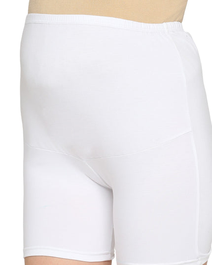 Evamomies Women's High Waist & Mid-Thigh Cotton Lycra Maternity Shorts|Pregnancy Panty|Maternity Panties Over The Belly  for the Pre & Post Pregnancy (Pack Of 1)
