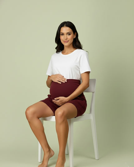 Evamomies Maternity Shorts for Women Soft & Stretchy Comfortable Fit Over Belly Support Pre & Post Pregnancy Wear for New Mom