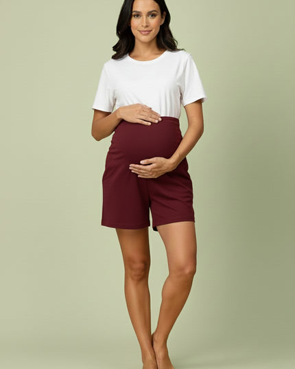 Evamomies Maternity Shorts for Women Soft & Stretchy Comfortable Fit Over Belly Support Pre & Post Pregnancy Wear for New Mom
